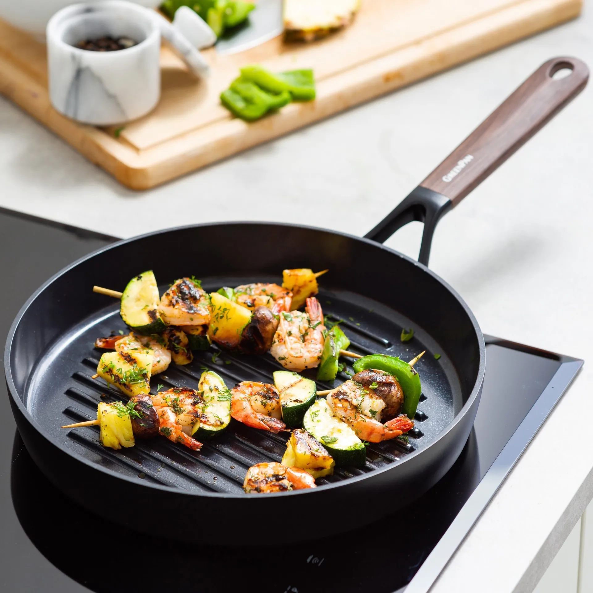 Piastra a griglia Eco Smartshape 28 cm, Dark wood GreenPan