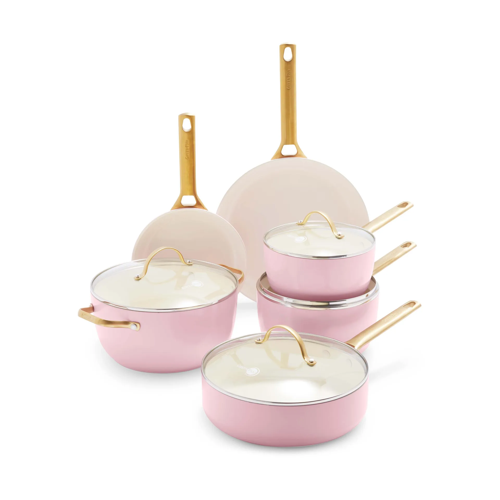 Set casseruola e padella Padova 10 pezzi, Blush pink GreenPan