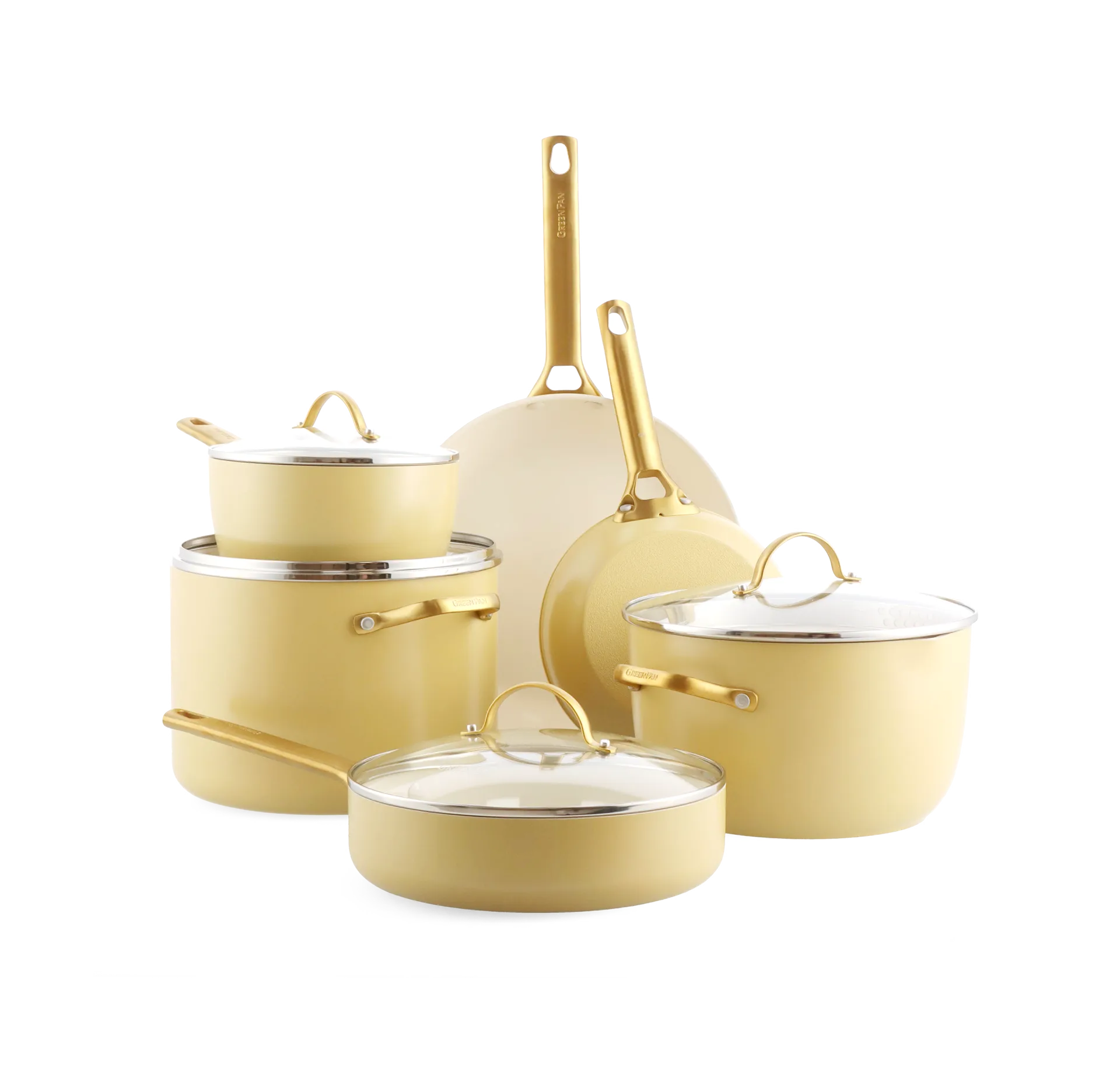 Set casseruola e padella Padova 10 pezzi, Sunshine yellow GreenPan