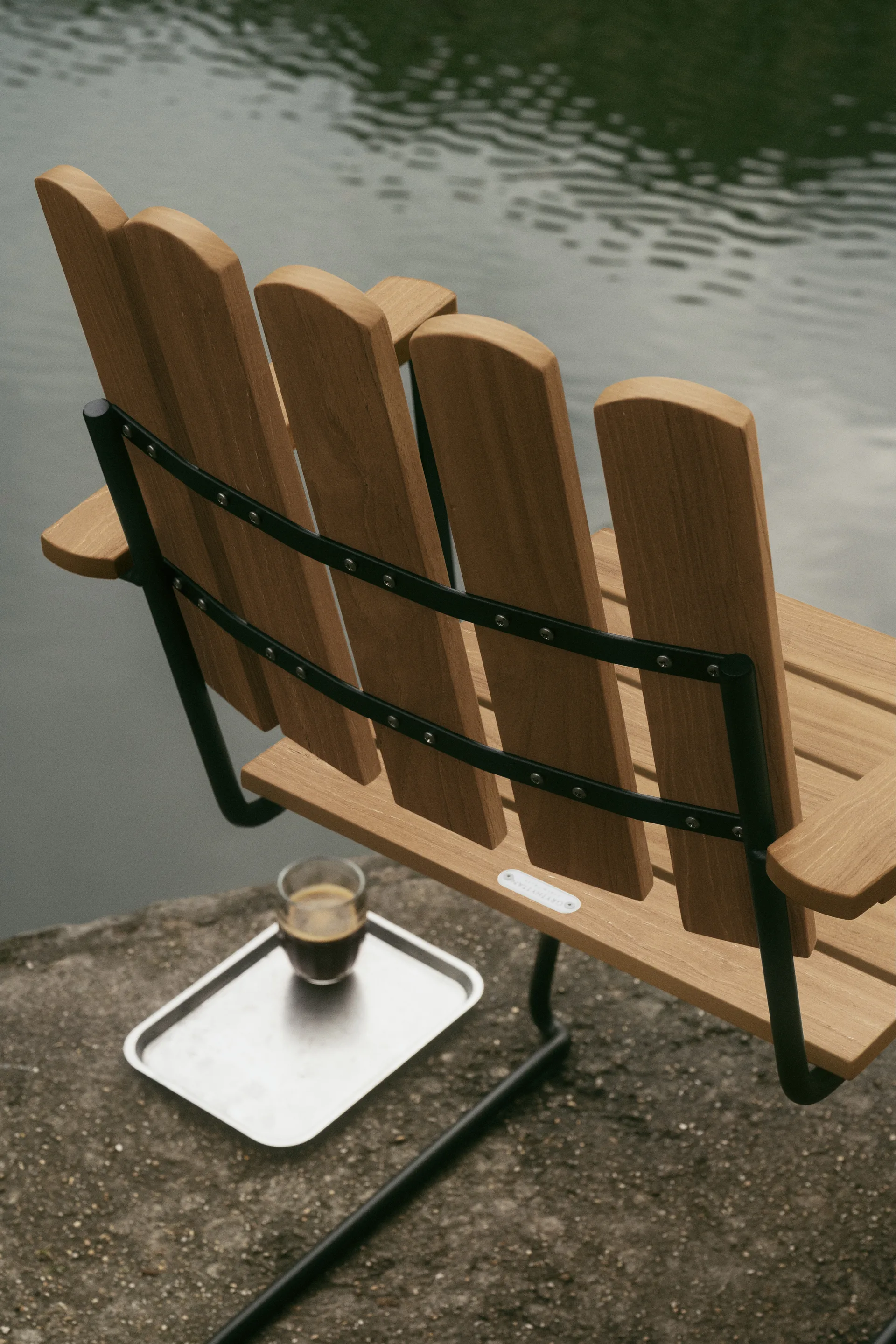 A2 poltrona, Teak non trattato-nero Grythyttan Stålmöbler