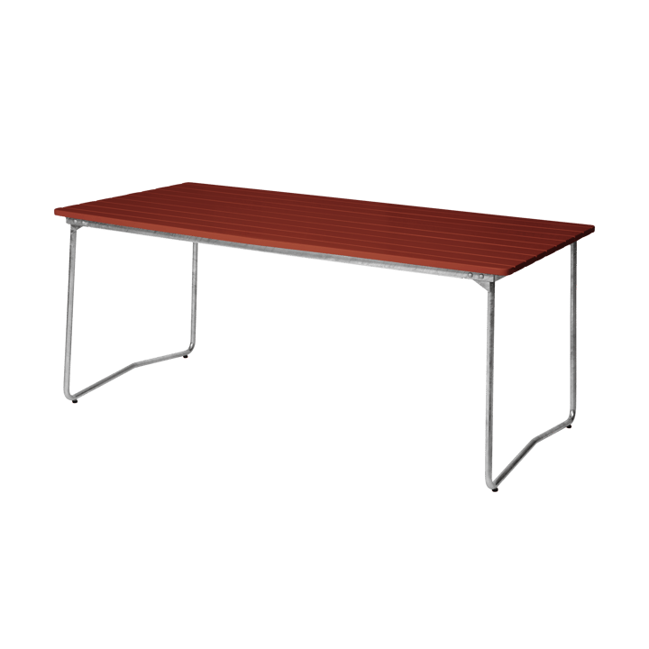 B31 170 tavolo da pranzo - Dark red lacquered oak-galvanized base - Grythyttan Stålmöbler