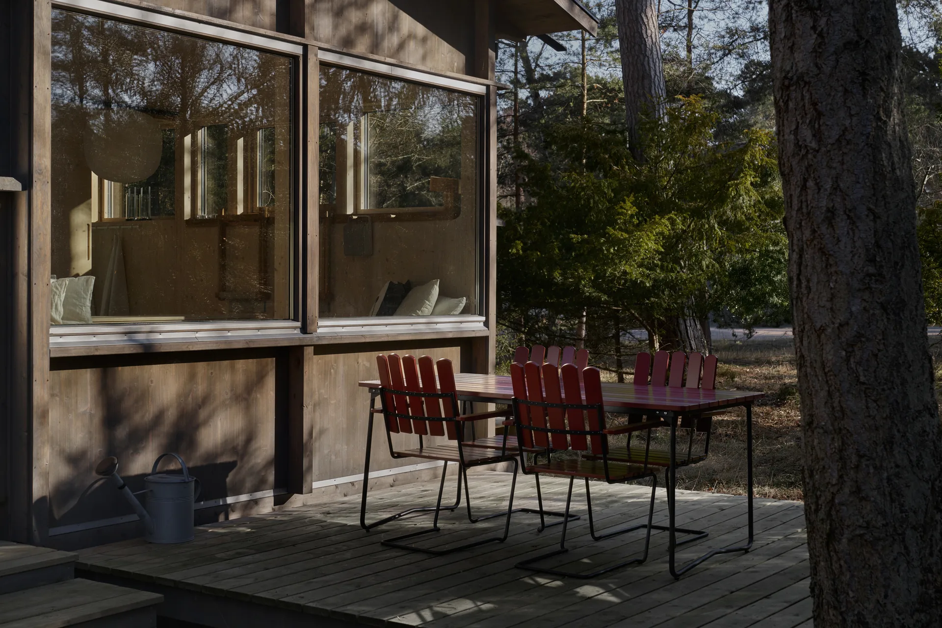 Copertura per mobili Grythyttan, B31 tavolo da pranzo 170 cm + 4 sedie Grythyttan Stålmöbler