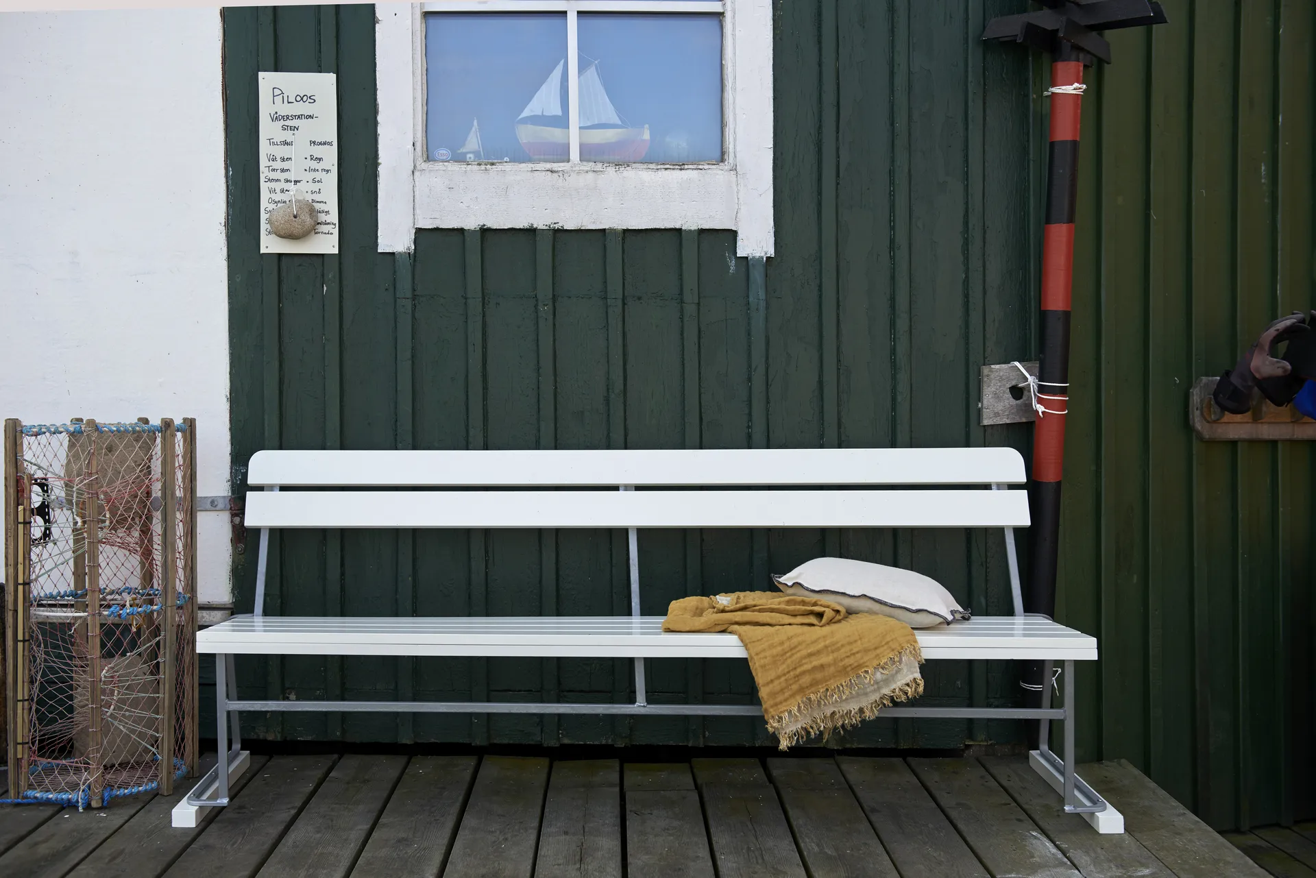 Divano 5, Supporto in acciaio zincato a caldo con vernice bianca in rovere Grythyttan Stålmöbler