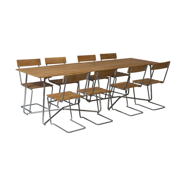 Gruppo da pranzo Grythyttan 2 pezzi B25A + 8 Sedie 1 teak - Grythyttan Stålmöbler