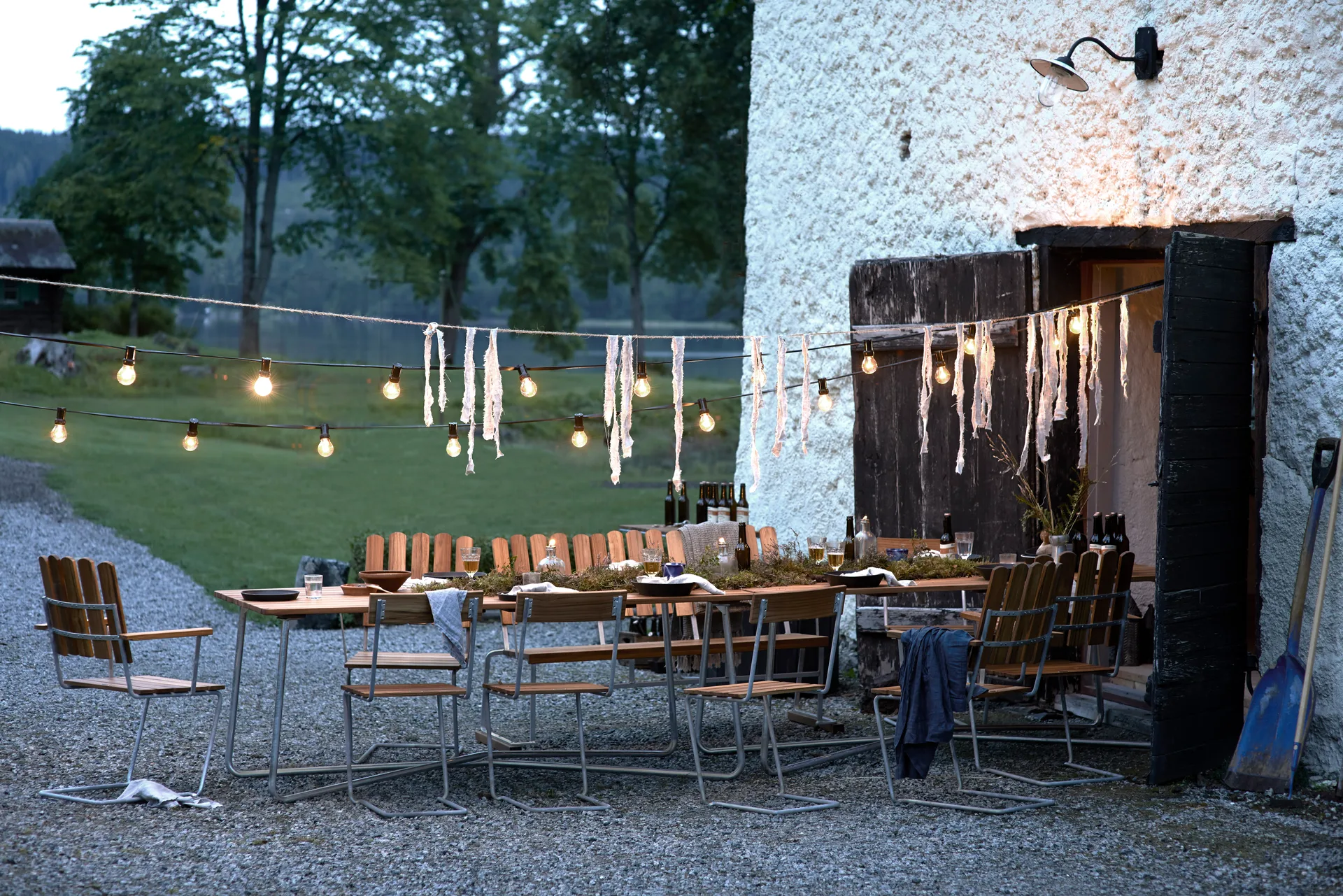 Gruppo da pranzo Grythyttan 2 pezzi B25A + 8 Sedie 1 teak Grythyttan Stålmöbler