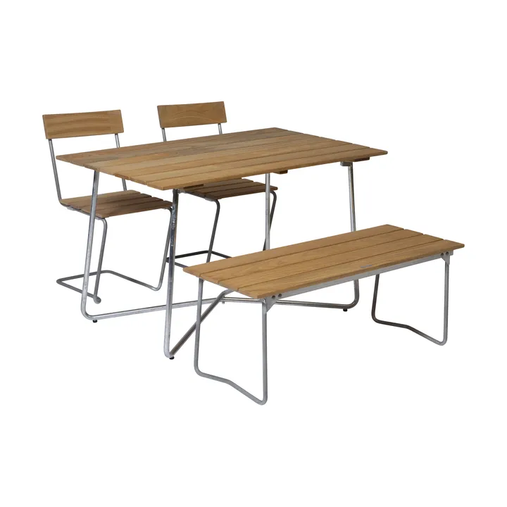 Gruppo da pranzo Grythyttan B25A + 2 Sedie 1 + Panchina 8 rovere oliato - Grythyttan Stålmöbler