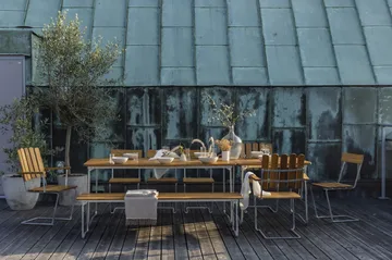Gruppo da pranzo Grythyttan B25A + 2 Sedie 1 + Panchina 8 rovere oliato - Grythyttan Stålmöbler