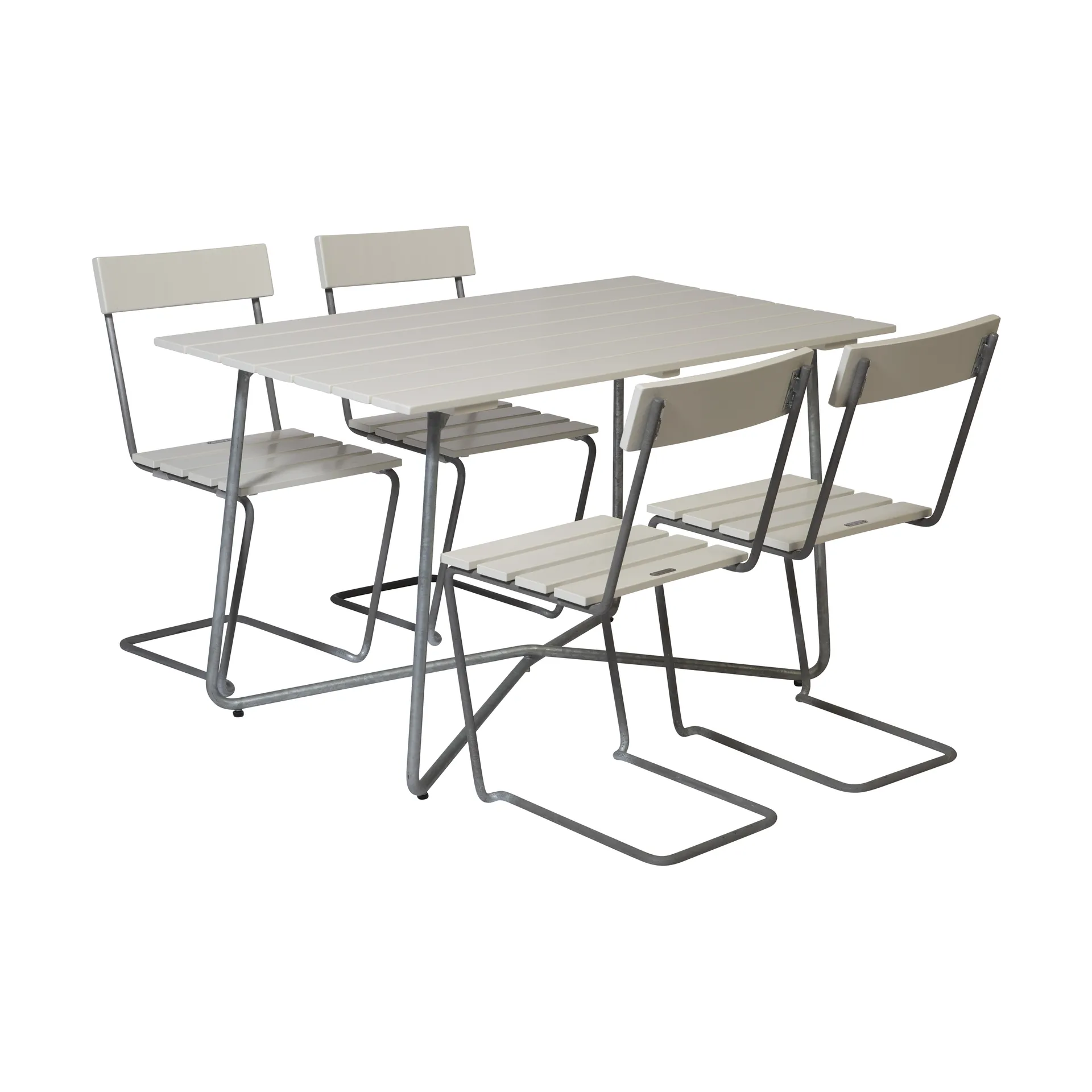 Gruppo da pranzo Grythyttan B25A + 4 Sedie 1 rovere laccato bianco,  Grythyttan Stålmöbler