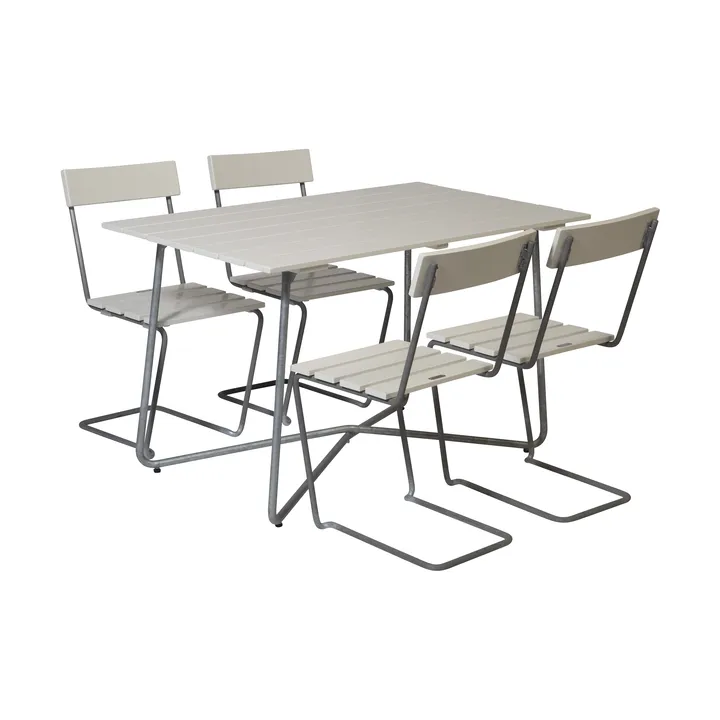 Gruppo da pranzo Grythyttan B25A + 4 Sedie 1 rovere laccato bianco - Grythyttan Stålmöbler