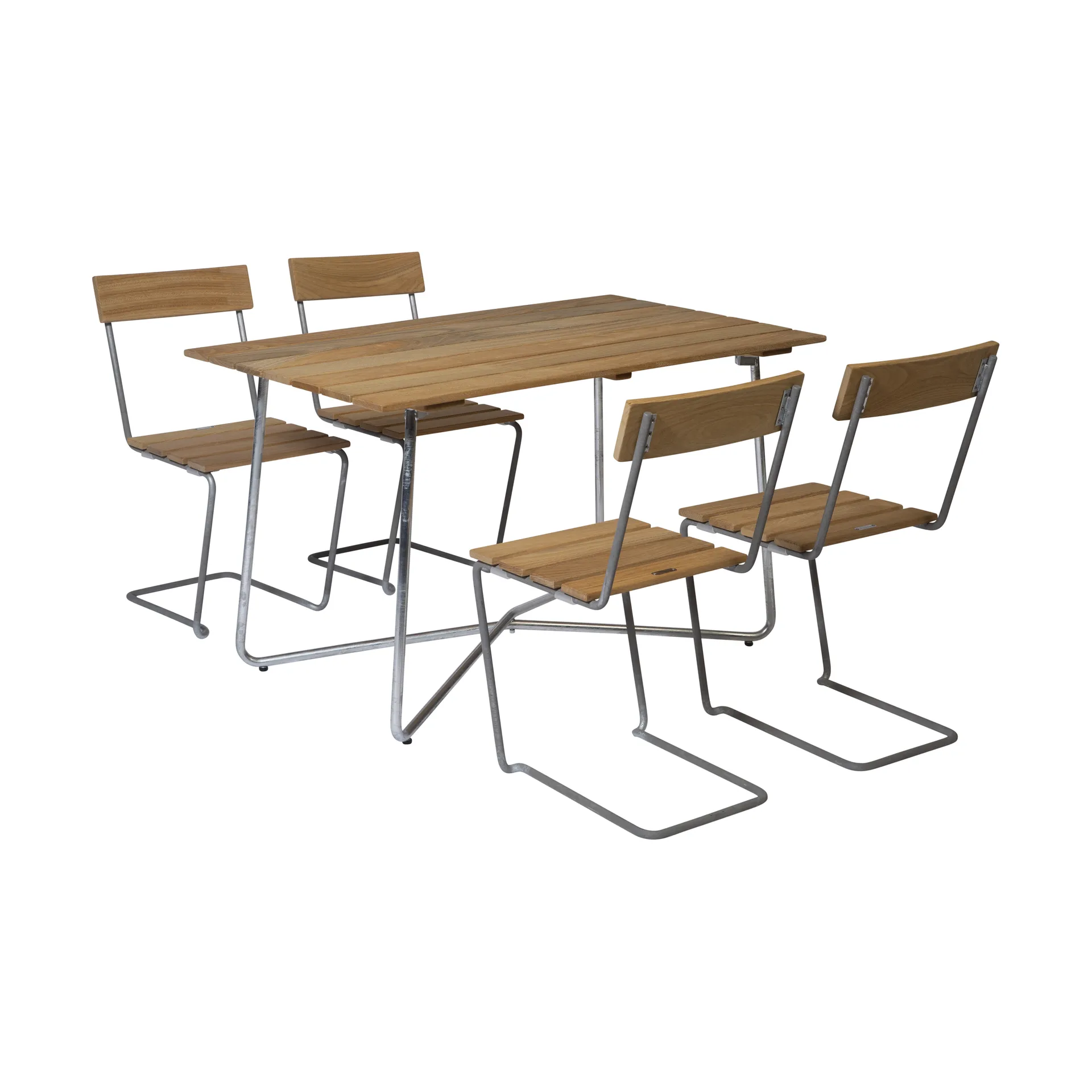 Gruppo da pranzo Grythyttan B25A + 4 Sedie 1 rovere oliato,  Grythyttan Stålmöbler