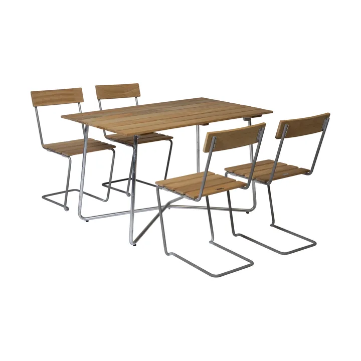 Gruppo da pranzo Grythyttan B25A + 4 Sedie 1 rovere oliato - Grythyttan Stålmöbler