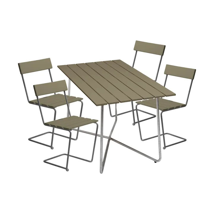 Gruppo da pranzo Grythyttan B25A + 4 Sedie 1 verde chiaro - Grythyttan Stålmöbler