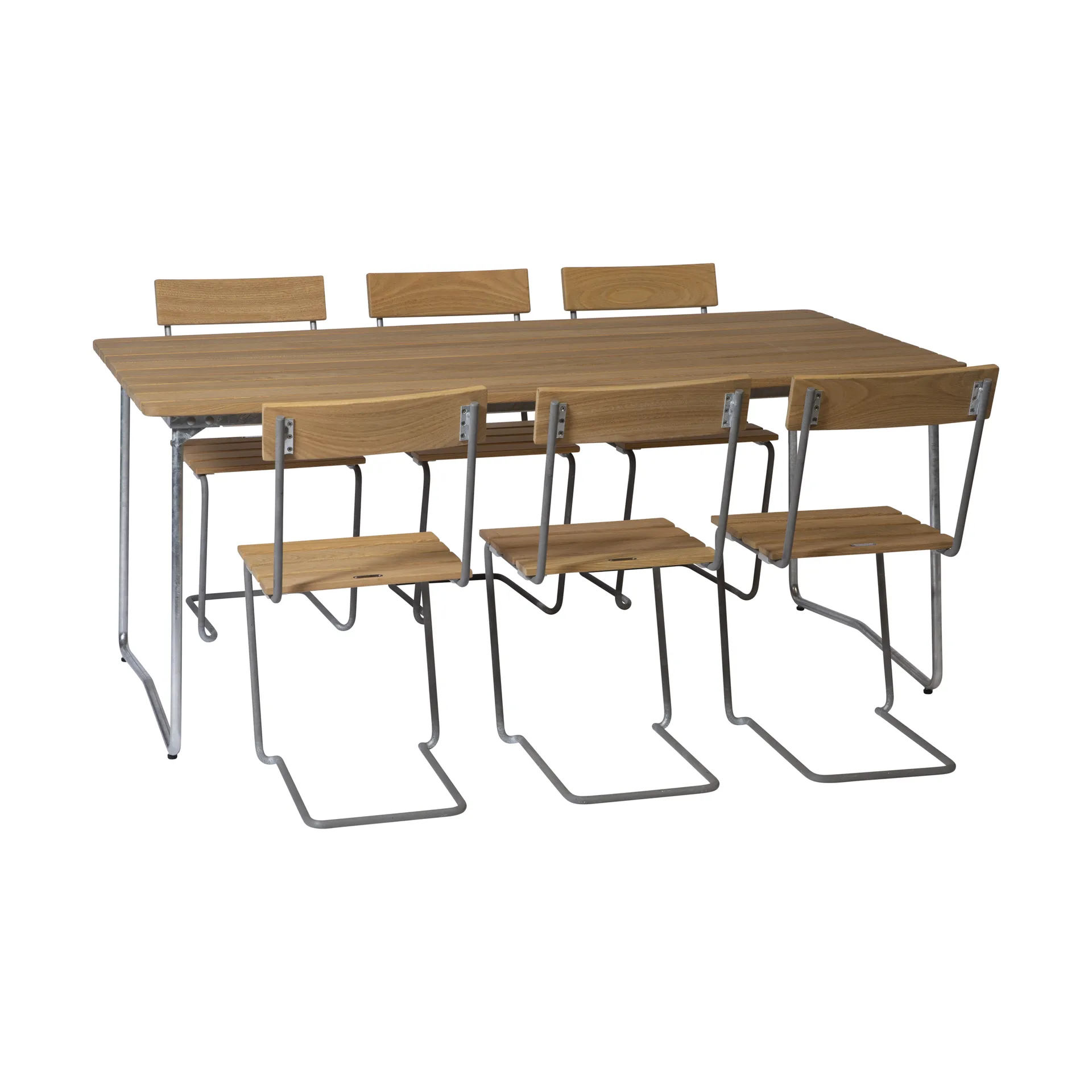 Gruppo da pranzo Grythyttan B31 + 6 Sedie 1 rovere oliato Grythyttan Stålmöbler