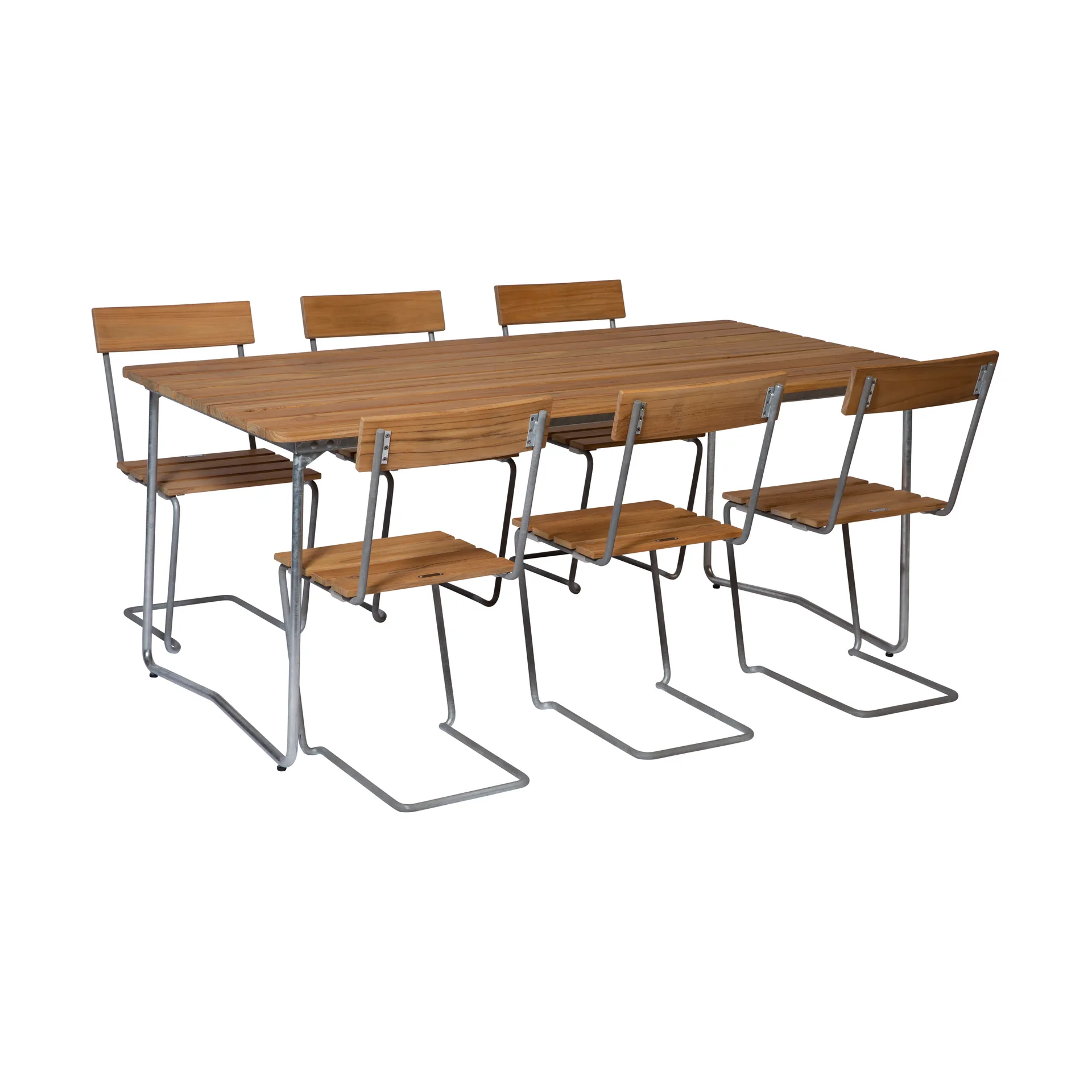 Gruppo da pranzo Grythyttan B31 + 6 Sedie 1 teak,  Grythyttan Stålmöbler