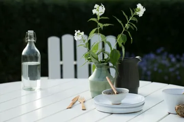 Gruppo da pranzo Grythyttan bianco 9A Ø120cm + 5 A2 - Grythyttan Stålmöbler