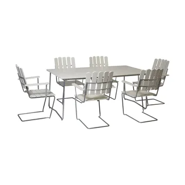 Gruppo da pranzo Grythyttan bianco B31 170 cm + 6 A2 - Grythyttan Stålmöbler