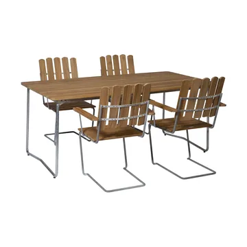 Gruppo da pranzo Grythyttan teak B31 170cm + 4 A2 - Grythyttan Stålmöbler