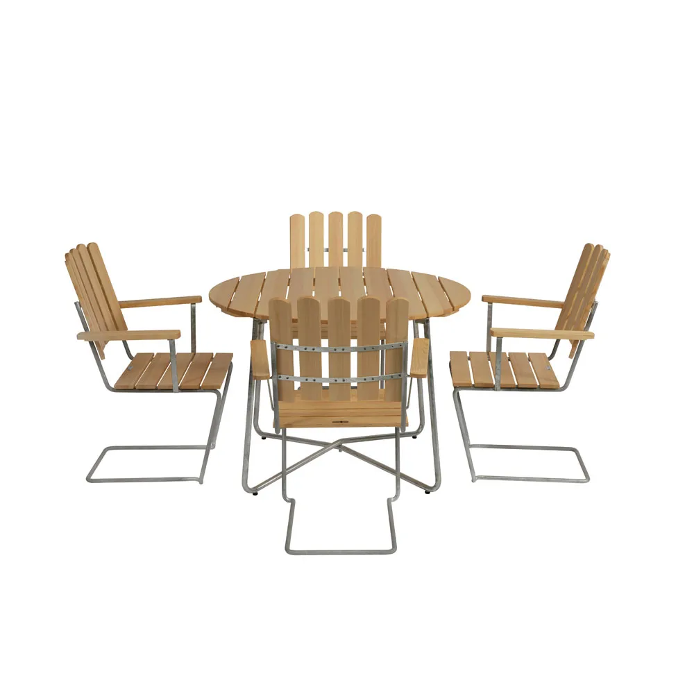Gruppo di tavoli da pranzo Grythyttan ø100 cm - pino olio,  Grythyttan Stålmöbler