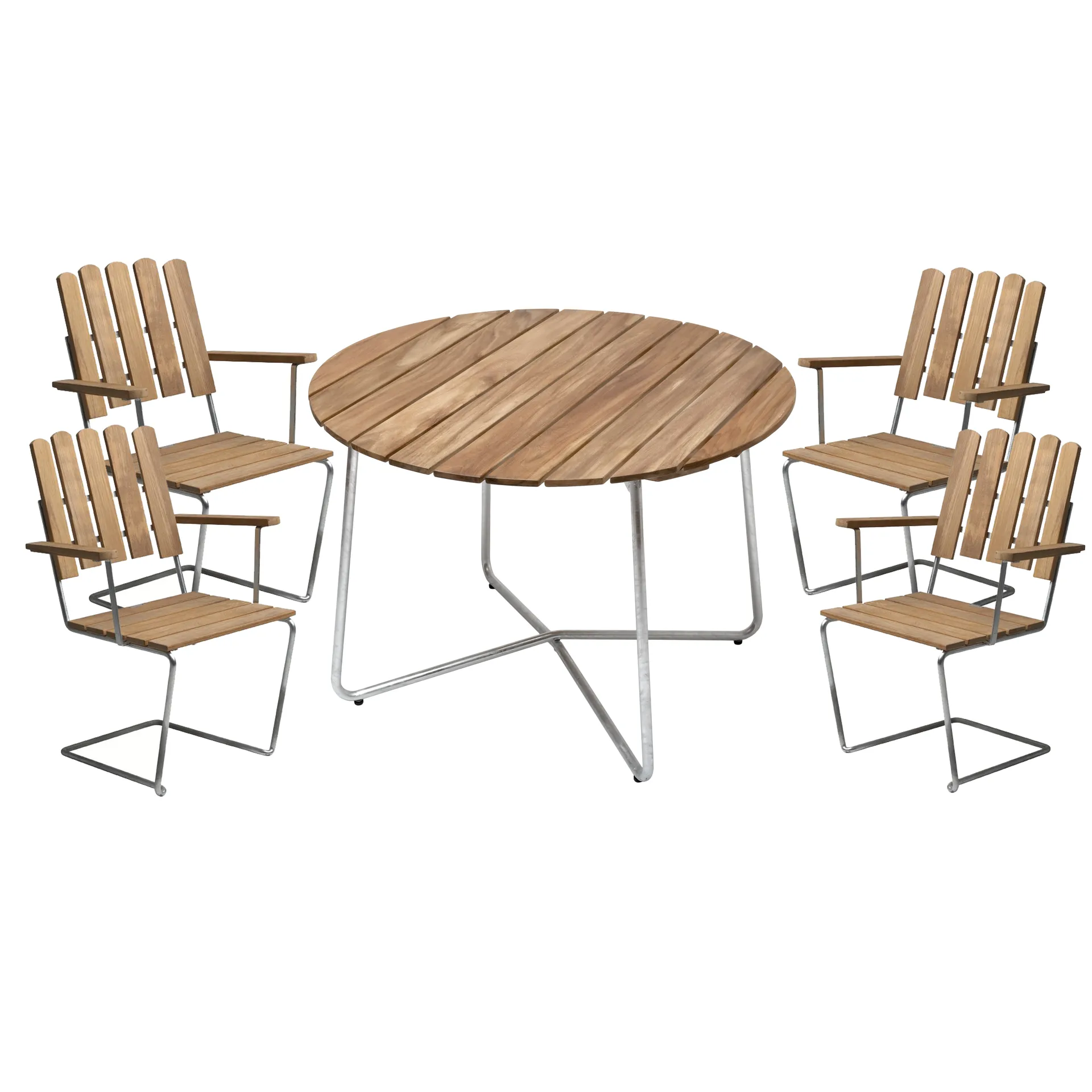 Gruppo di tavoli da pranzo Grythyttan ø100 cm - teak,  Grythyttan Stålmöbler