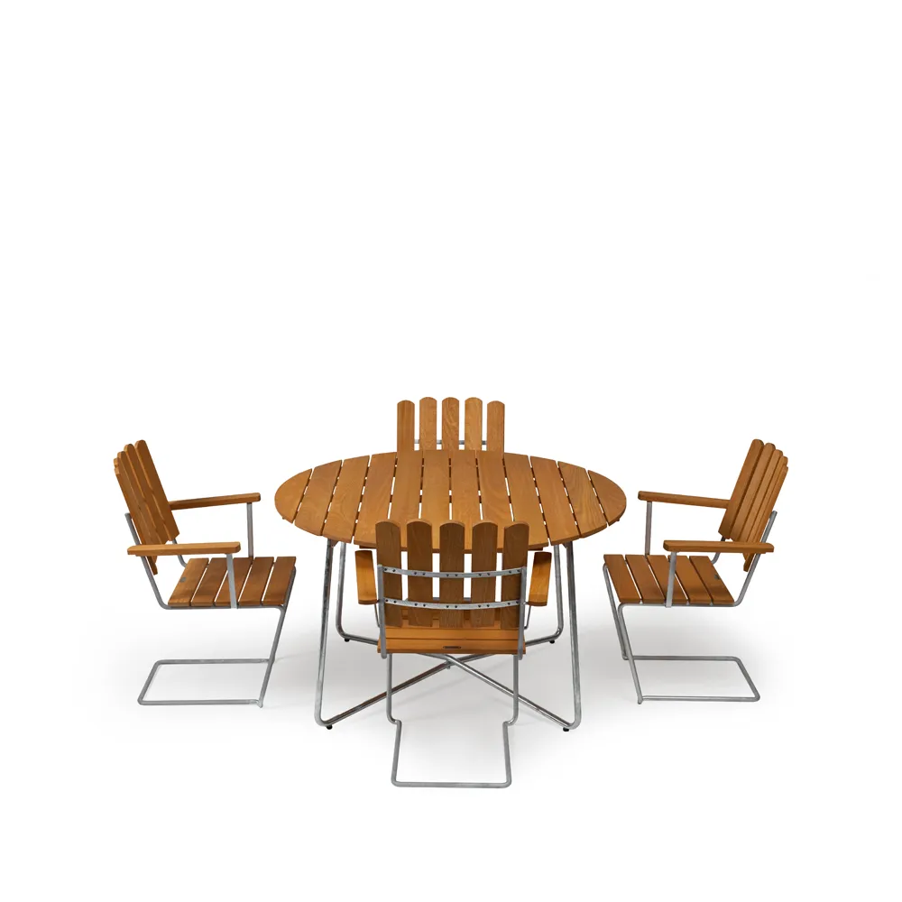Gruppo di tavoli da pranzo Grythyttan ø120 cm - olio di quercia,  Grythyttan Stålmöbler