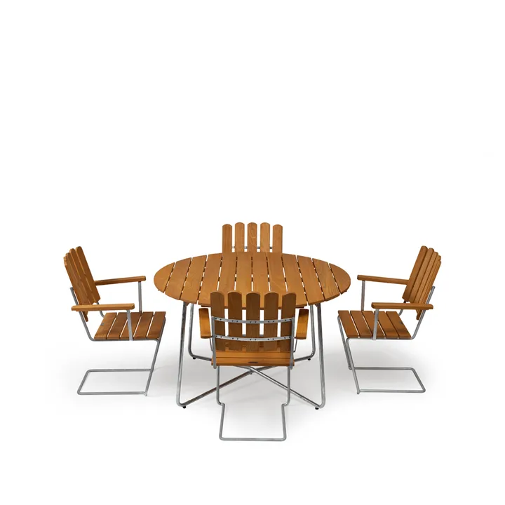 Gruppo di tavoli da pranzo Grythyttan ø120 cm - olio di quercia - Grythyttan Stålmöbler