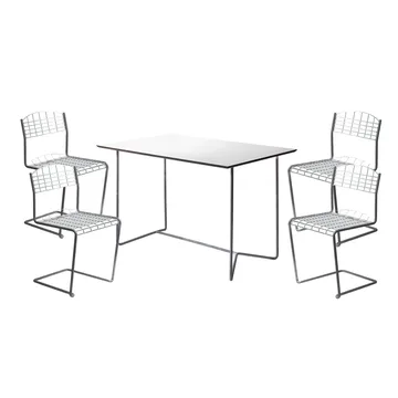 Gruppo tavolo da pranzo High Tech - Tavolo da pranzo rettangolare - Grythyttan Stålmöbler