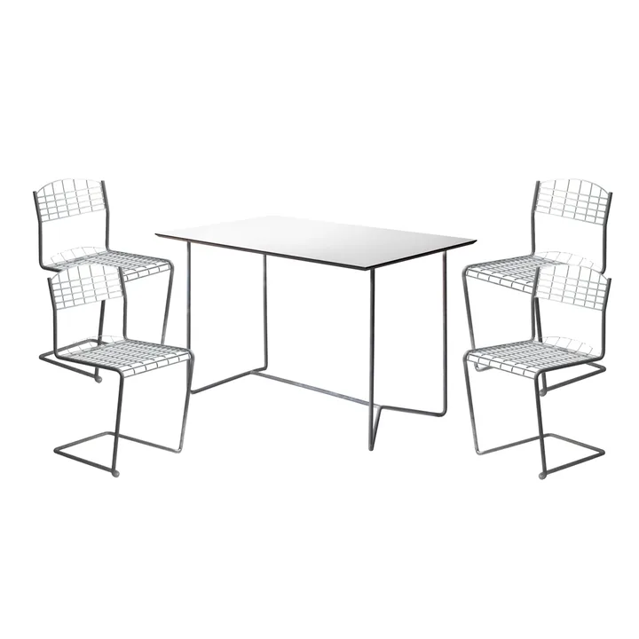 Gruppo tavolo da pranzo High Tech - Tavolo da pranzo rettangolare - Grythyttan Stålmöbler