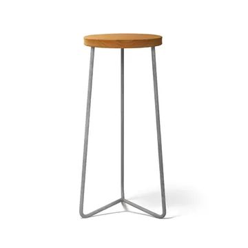 Poggiapiedi V-1 - Teak-stand in acciaio zincato a caldo, 63 cm - Grythyttan Stålmöbler