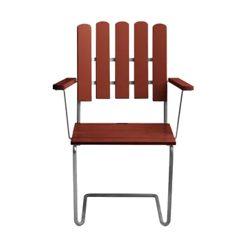 Poltrona A2 - Rovere verniciato rosso scuro–telaio zincato a caldo - Grythyttan Stålmöbler