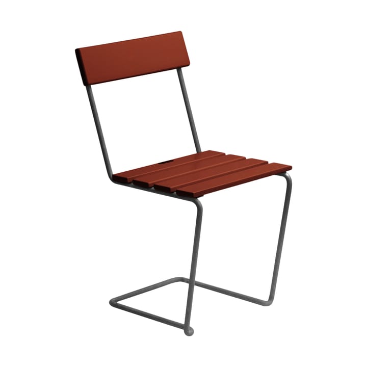 Sedia 1 - Dark red lacquered oak-galvanized base - Grythyttan Stålmöbler