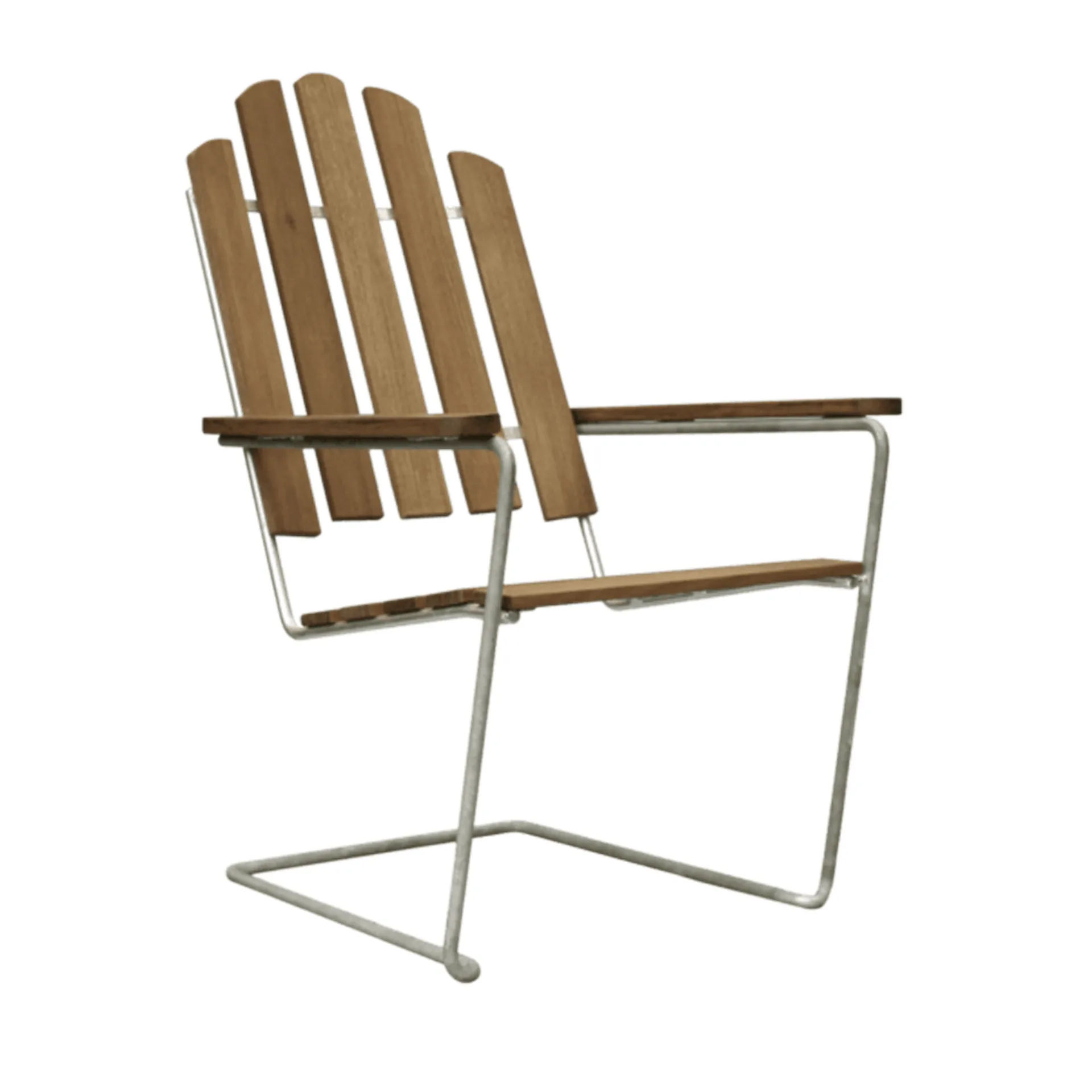 Sedia a sdraio A3, Supporto in teak zincato a caldo Grythyttan Stålmöbler