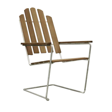 Sedia a sdraio A3 - Supporto in teak zincato a caldo - Grythyttan Stålmöbler