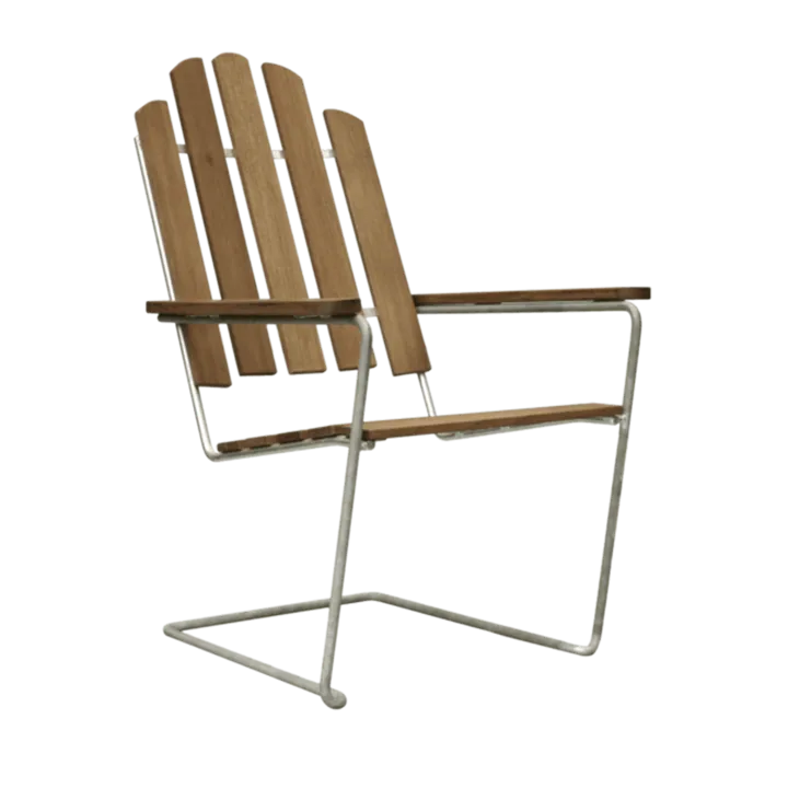 Sedia a sdraio A3 - Supporto in teak zincato a caldo - Grythyttan Stålmöbler