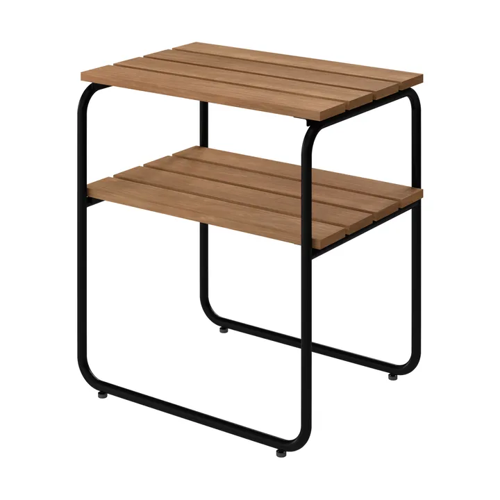 Tavolino L45 - Teak-acciaio nero, 45x32 cm - Grythyttan Stålmöbler