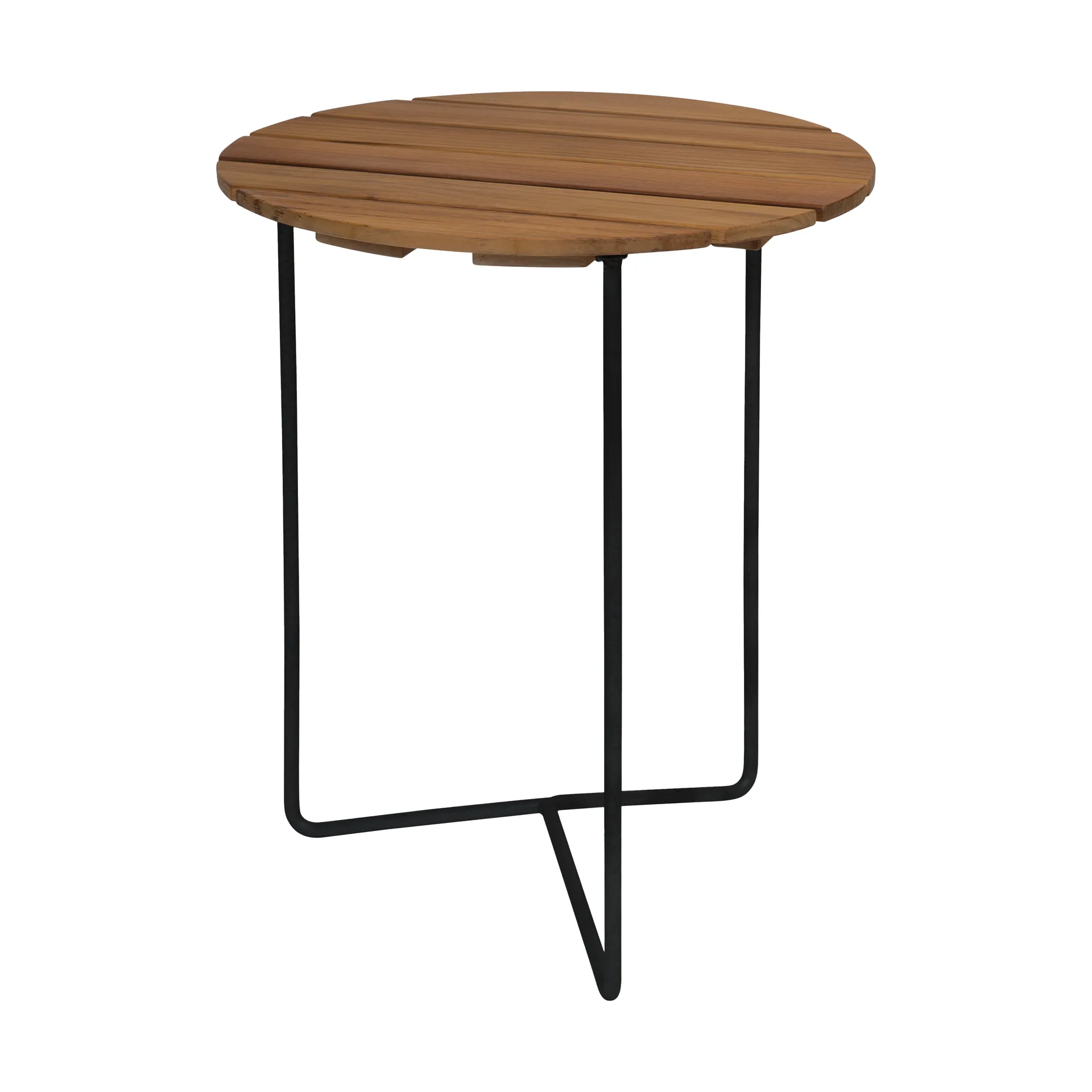 Tavolo 6B Ø60 cm, Teak non trattato-nero Grythyttan Stålmöbler