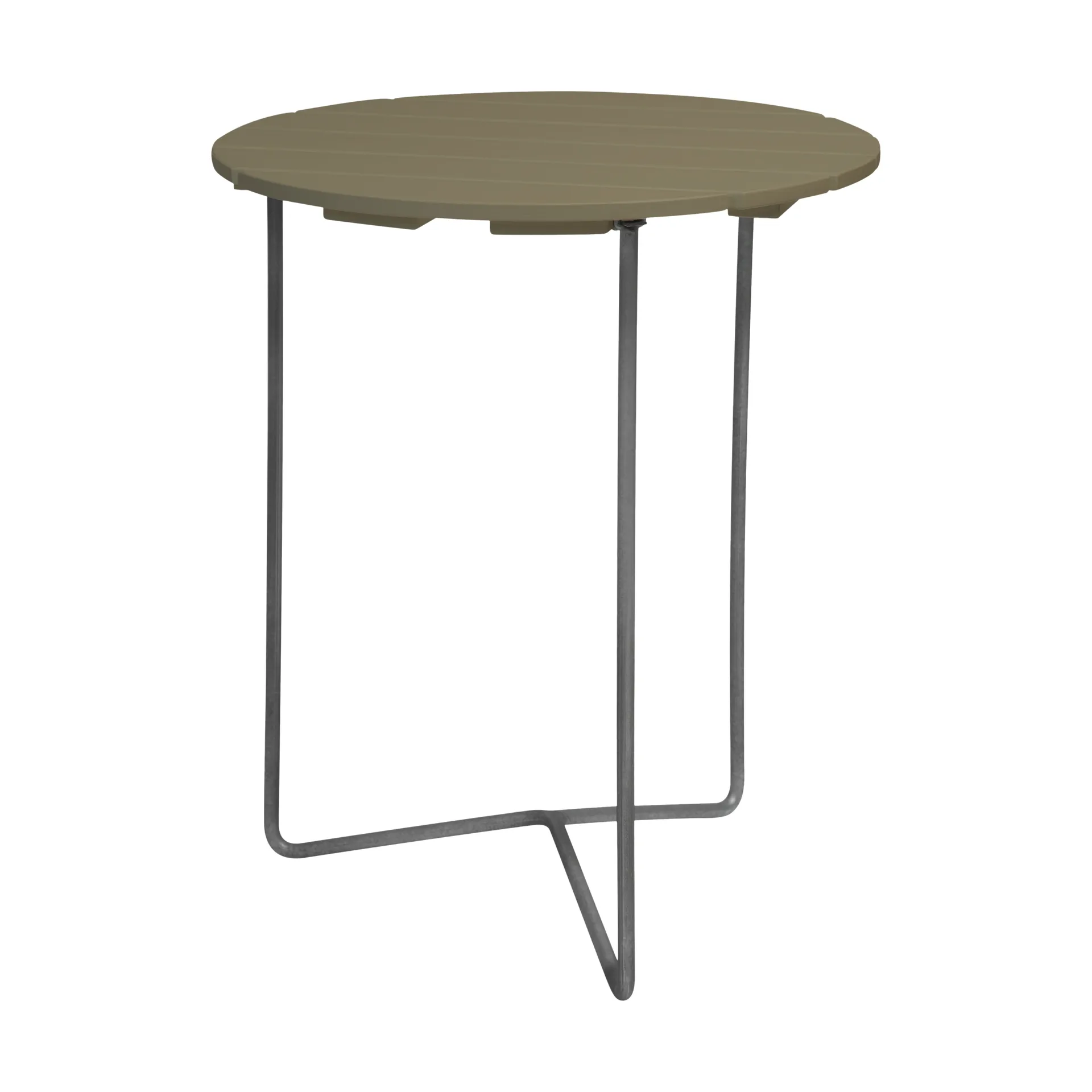 Tavolo 6B Ø60 cm, Verde chiaro rovere-zincato a caldo Grythyttan Stålmöbler