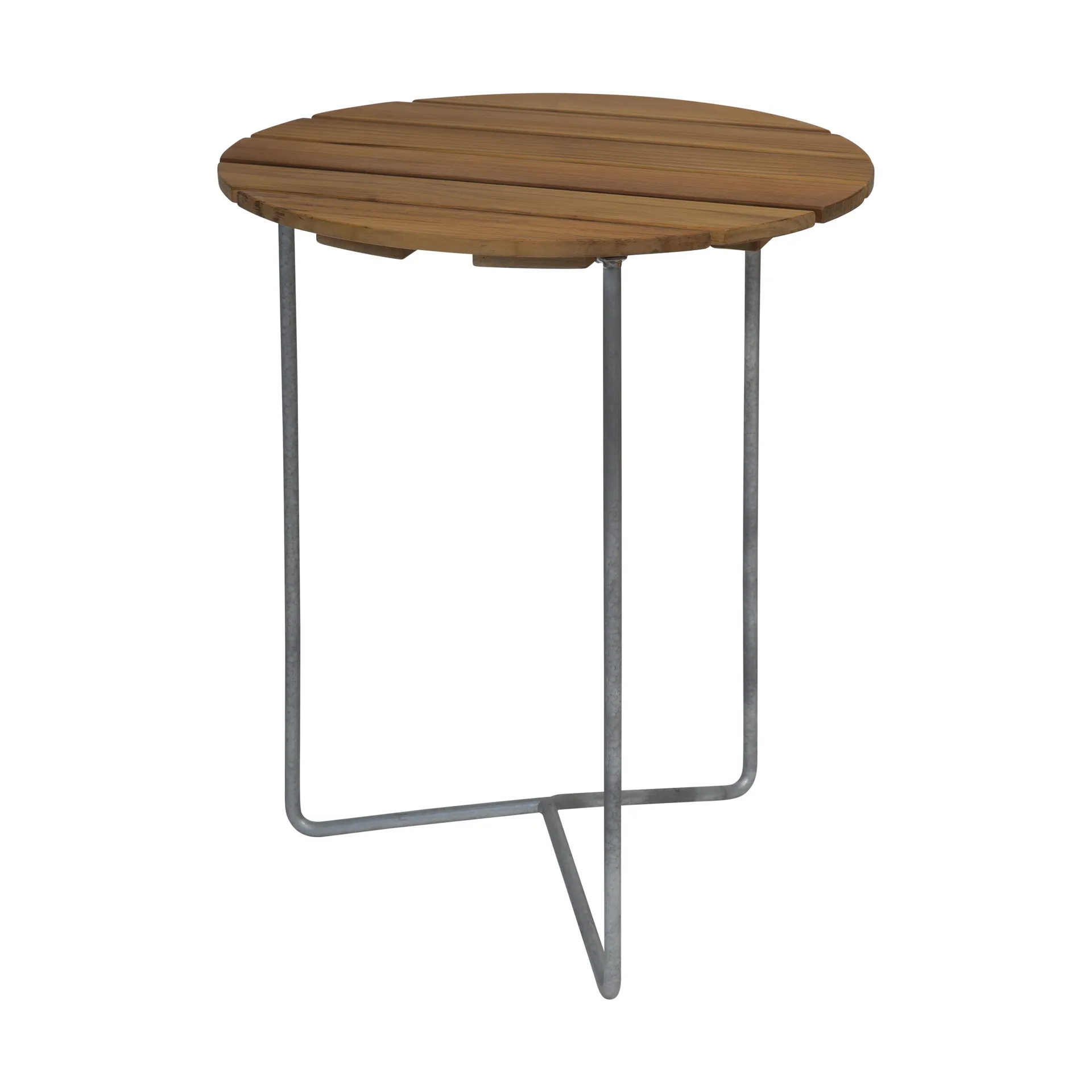 Tavolo 6B, Teak non trattato - gambe galvanizzate, Ø60 cm Grythyttan Stålmöbler