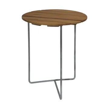 Tavolo 6B - Teak non trattato - gambe galvanizzate, Ø60 cm - Grythyttan Stålmöbler