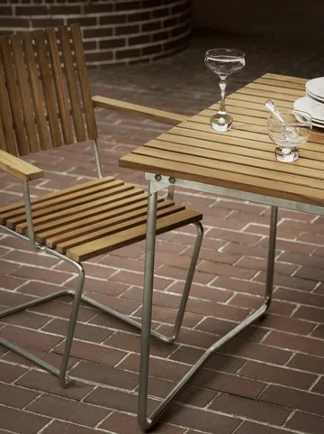 Tavolo Bovik - Teak-telaio zincato a caldo, 150x92 cm - Grythyttan Stålmöbler