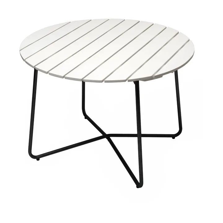 Tavolo da pranzo 9A - Rovere verniciato bianco-nero, Ø100 cm - Grythyttan Stålmöbler
