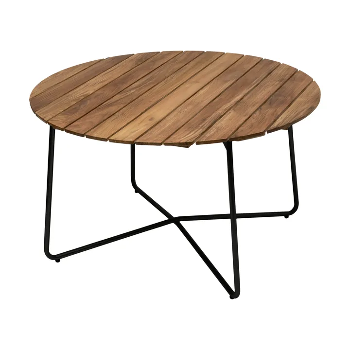 Tavolo da pranzo 9A - Teak non trattato-nero, Ø120 cm - Grythyttan Stålmöbler