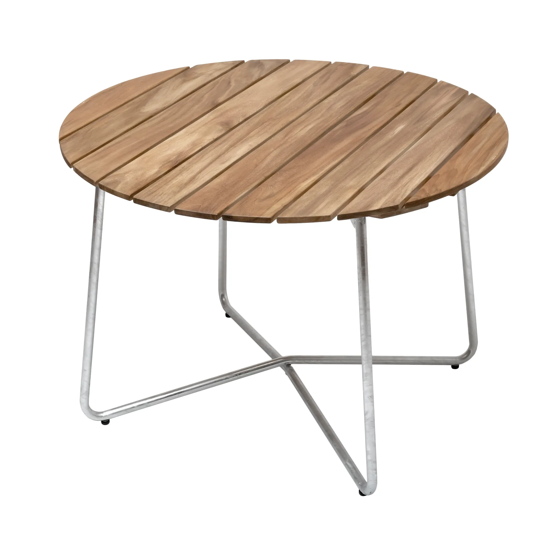 Tavolo da pranzo 9A, Teak-supporto zincato a caldo Ø100 cm Grythyttan Stålmöbler