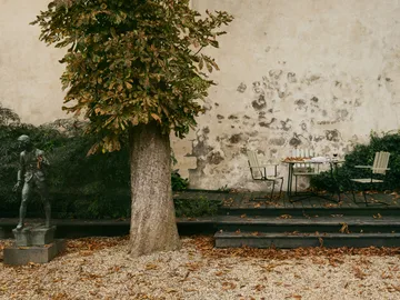 Tavolo da pranzo 9A - Verde chiaro rovere-nero, Ø120 cm - Grythyttan Stålmöbler