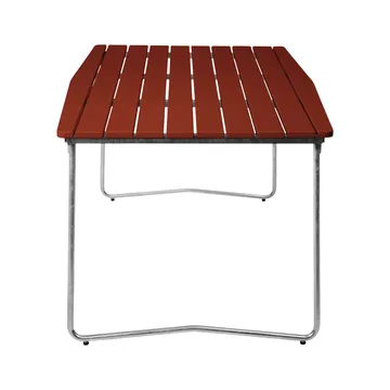 Tavolo da pranzo B31 - 170x92 cm, rovere laccato rosso scuro-acciaio zincato - Grythyttan Stålmöbler