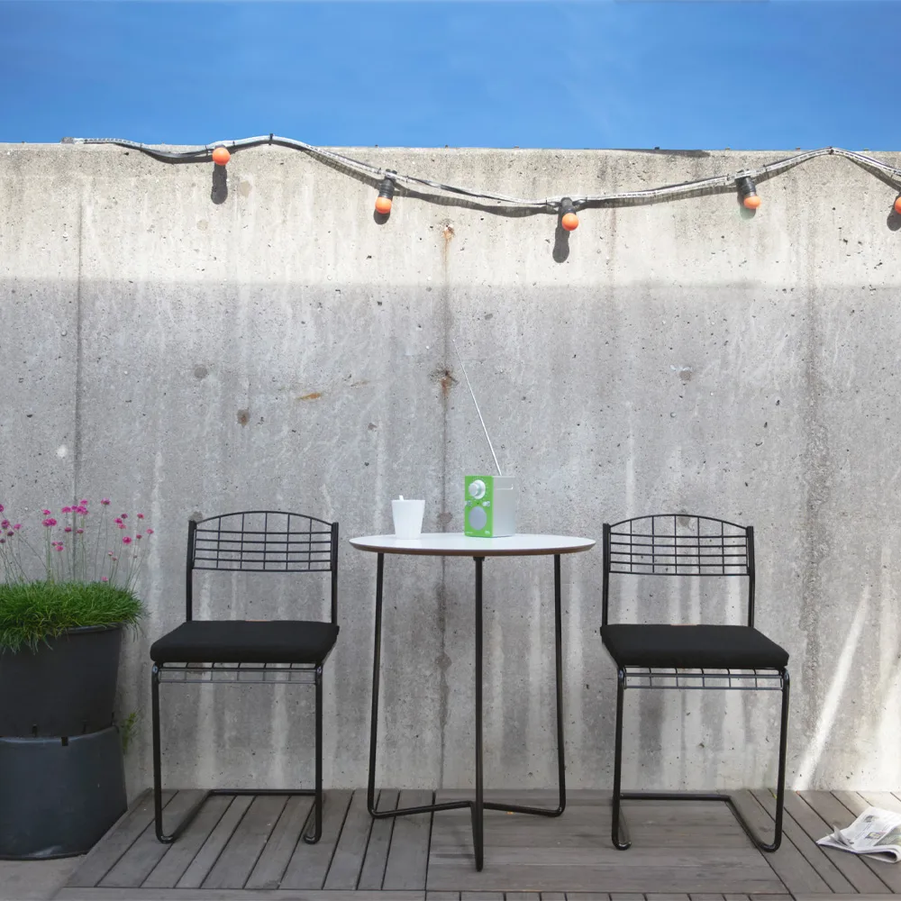 Tavolo High Tech, Supporto bianco-nero, Ø60 cm Grythyttan Stålmöbler