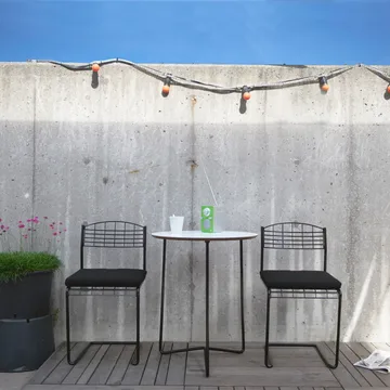 Tavolo High Tech - Supporto bianco-nero, Ø60 cm - Grythyttan Stålmöbler