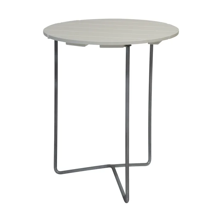 Tavolo Table 6B - Quercia laccata bianca - gambe galvanizzate, Ø60 cm - Grythyttan Stålmöbler