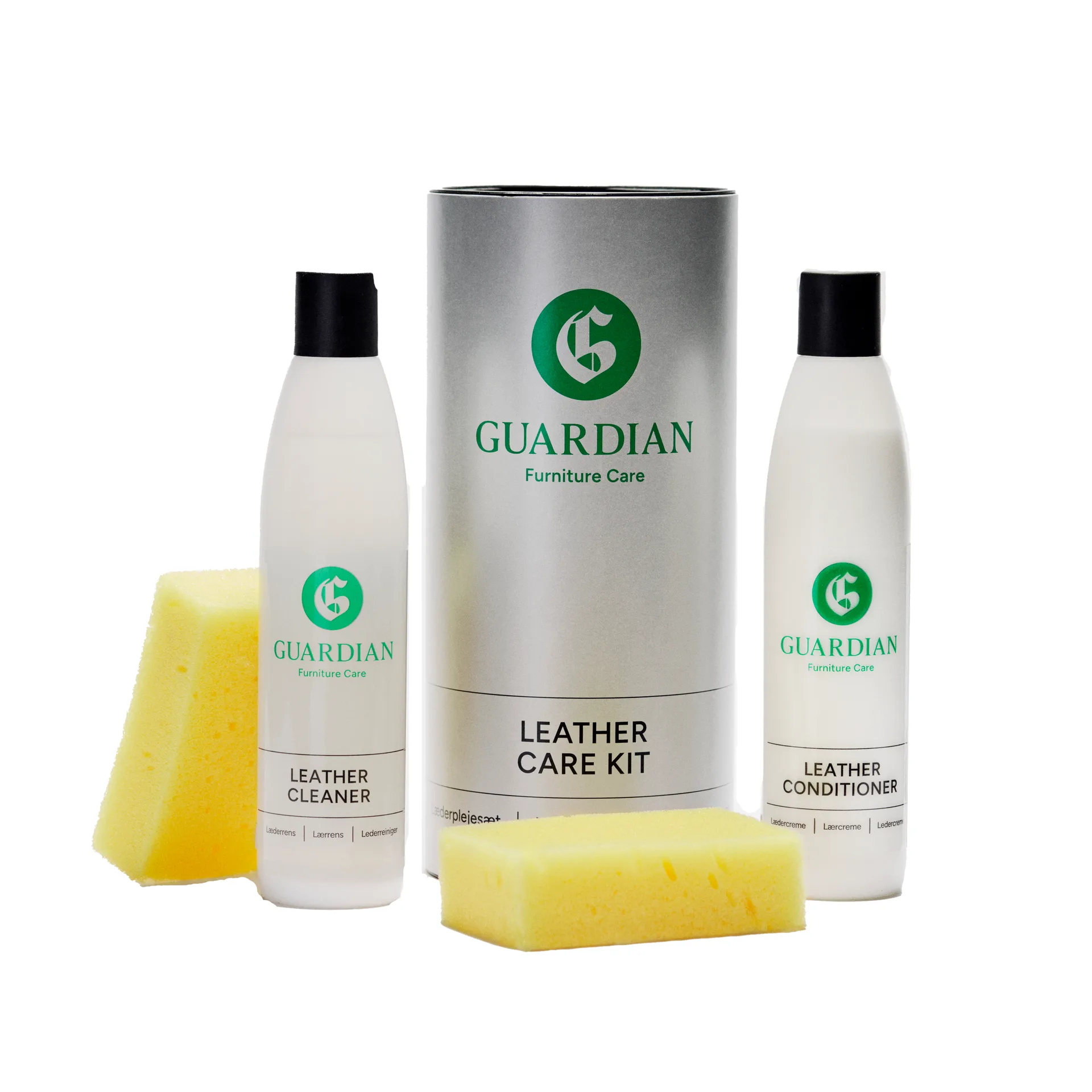 Set Guardian n. 4 per il trattamento del cuoio, trasparente Guardian