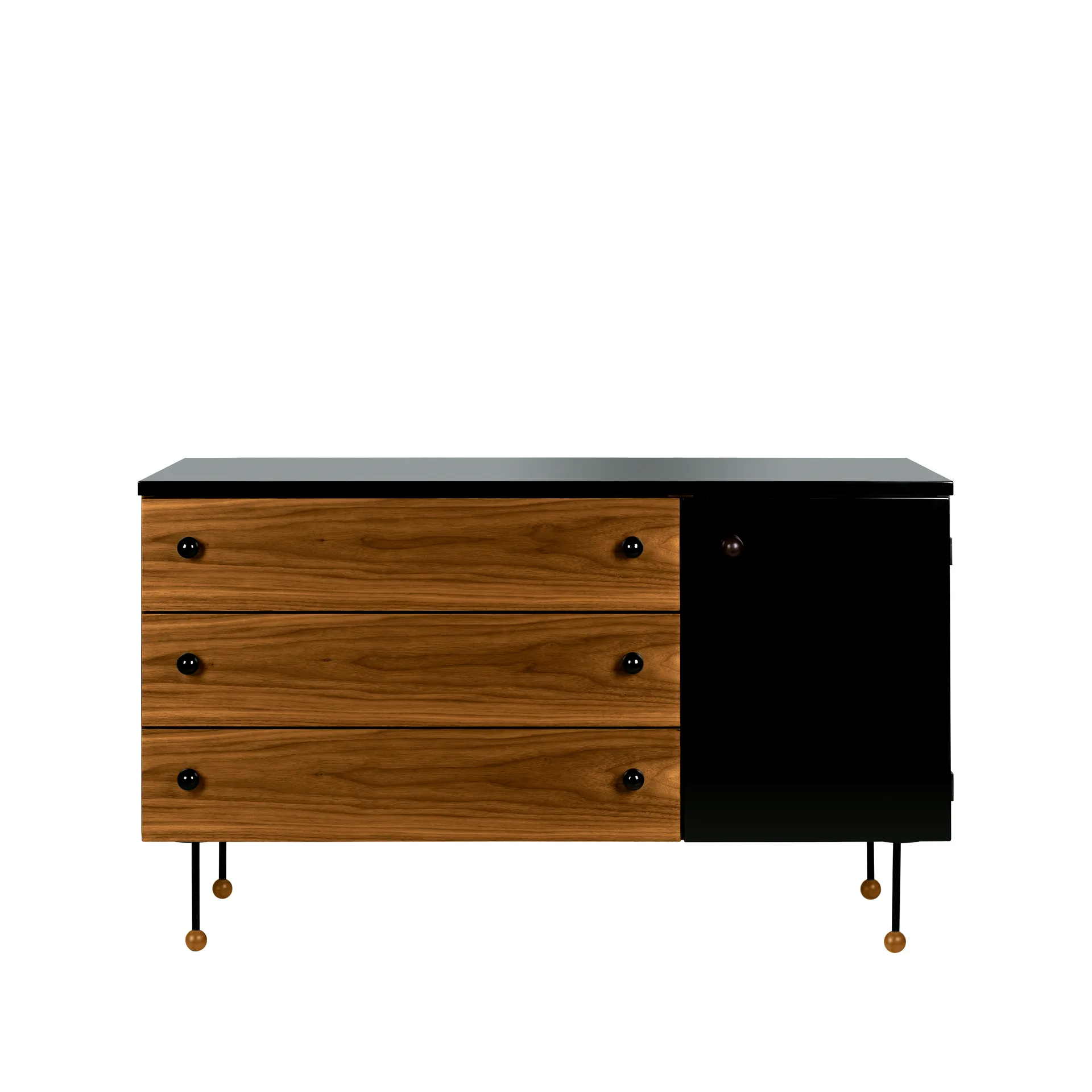 Cassettiera 62 Dresser, American walnut, 3 cassetti GUBI