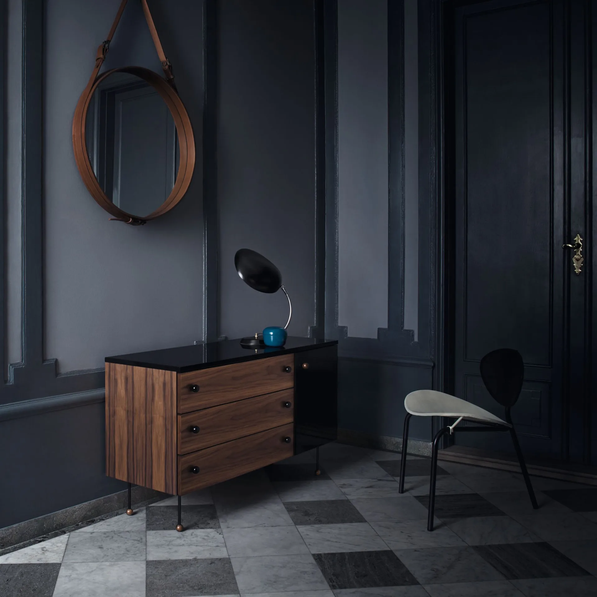 Cassettiera 62 Dresser, American walnut, 3 cassetti GUBI